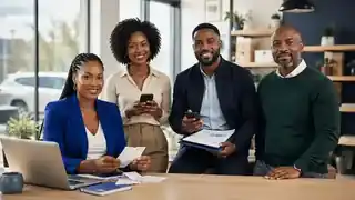 Four South African professionals representing employees, freelancers, travelling professionals and small-business owners